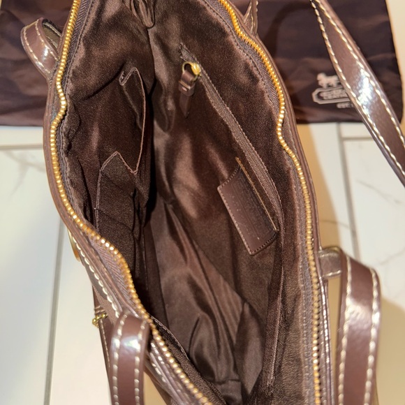 coach brown shoulder bag purse - Picture 6 of 7